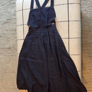 Mango linen open back dress | XXS